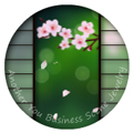 和風丸窓に桜の花びらが降るブログパーツ 