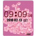 桜のイラスト時計ブログパーツ