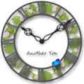 蝶が舞うリースの時計ブログパーツ